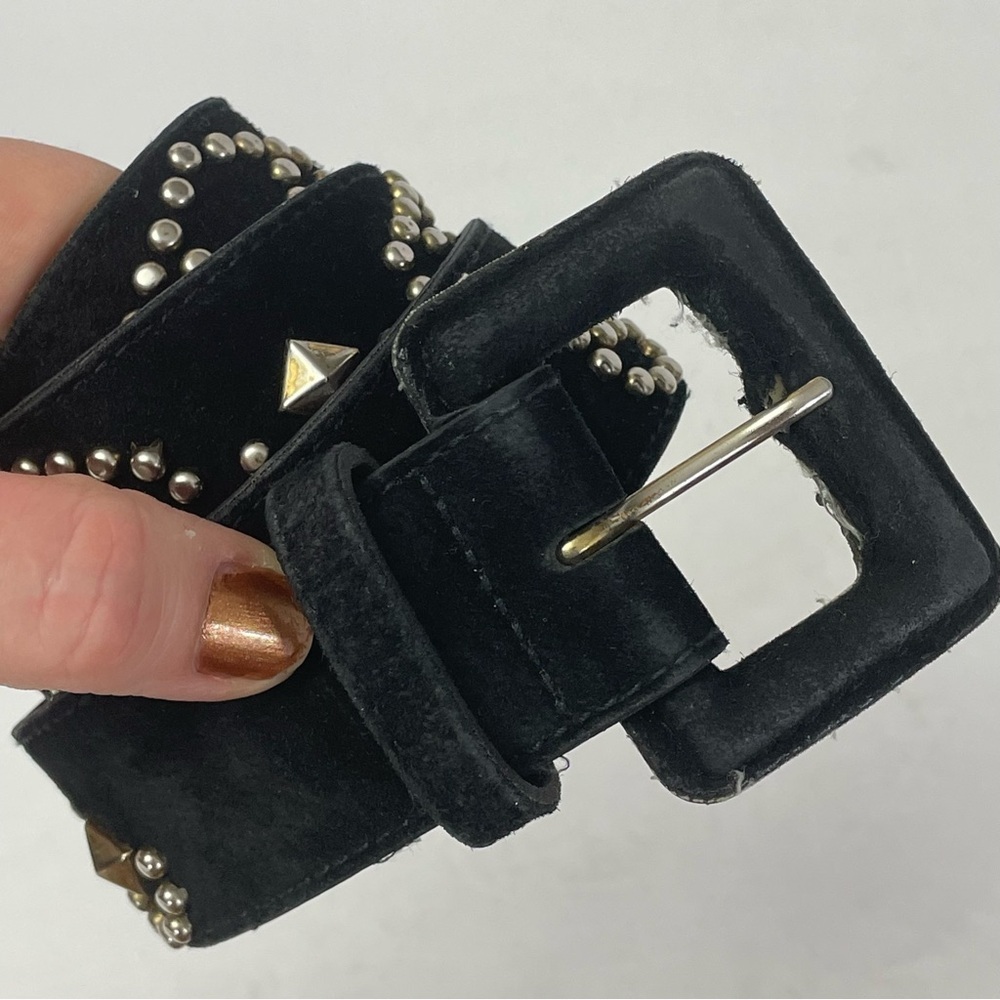 Express Genuine Studded Leather Belt Sz L - Picture 1 of 11